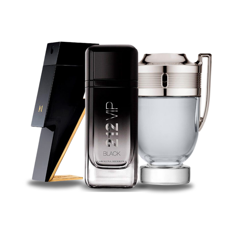 Promóciós csomag 3 parfüm: Carolina Herrera BAD BOY, Carolina Herrera 212 VIP BLACK és Paco Rabanne INVICTUS 100 ml.