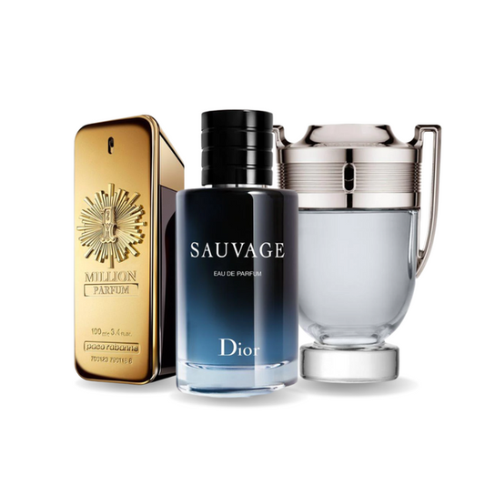 Promóciós csomag 3 parfüm: Paco Rabanne ONE MILLION, Dior SAUVAGE és Paco Rabanne INVICTUS 100 ml.