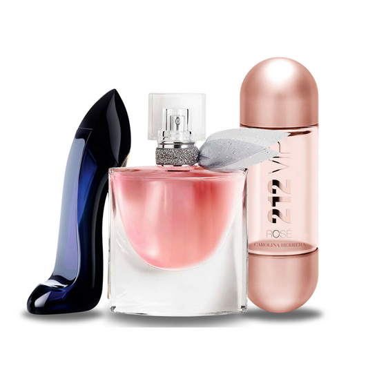 Promóciós csomag 3 parfüm: Carolina Herrera GOOD GIRL, Lancôme LA VIE EST BELLE és Carolina Herrera 212 VIP ROSÉ 100 ml.